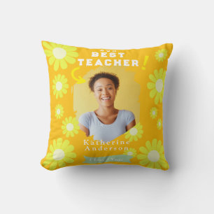 Daisy Bestes Lehrer Foto Gelb Orange Kissen