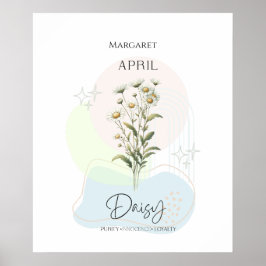 Daisy Birth Blume für April Poster