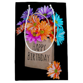 Daisy Birthday Bouquet in Papiertüte Mittlere Geschenktüte