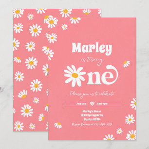 Daisy Birthday Party Bohemisch Floral 1. Geburtsta Einladung