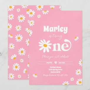 Daisy Birthday Party Bohemisch Floral 1. Geburtsta Einladung