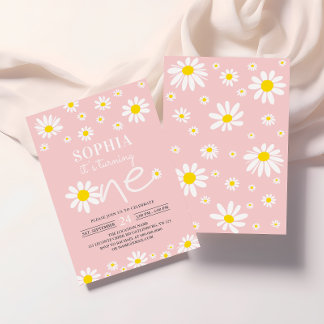 Daisy Birthday Party Bohmian Erster Geburtstag Einladung