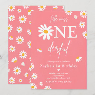 Daisy Birthday Party Bohmian Little Miss Onederful Einladung