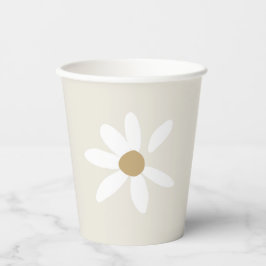Daisy Birthday Party Paper Cups in Beige Pappbecher