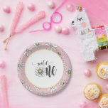 Daisy Birthday Plate - Wild One - Pink Pappteller<br><div class="desc">Perfekt, um den besonderen ersten Geburtstag zu feiern!</div>