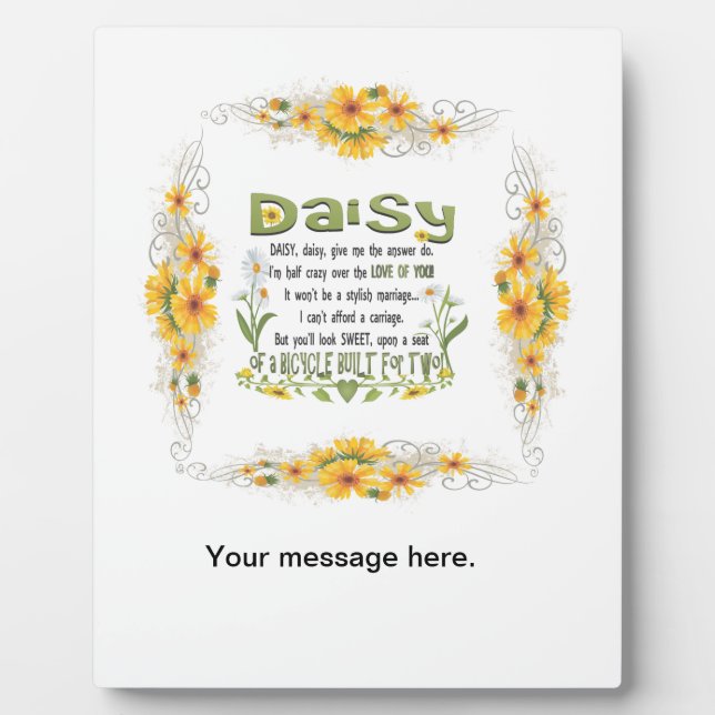 Daisy, bitte geben Sie mir Ihre Antwort. Fotoplatte (Vorderseite)