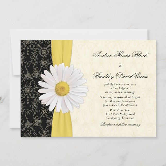 Daisy Black Yellow, Einladung zur Hochzeit von Elf (Vorderseite)