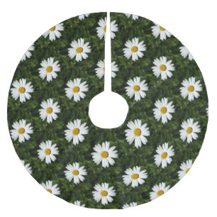 Daisy Bloom nahtloses Muster + Ihre Ideen Polyester Weihnachtsbaumdecke