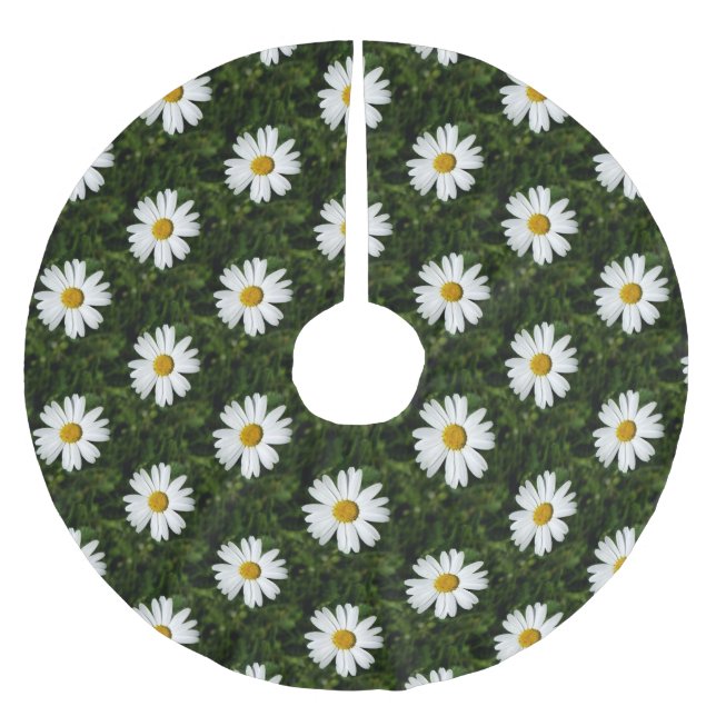 Daisy Bloom nahtloses Muster + Ihre Ideen Polyester Weihnachtsbaumdecke (Vorderseite)
