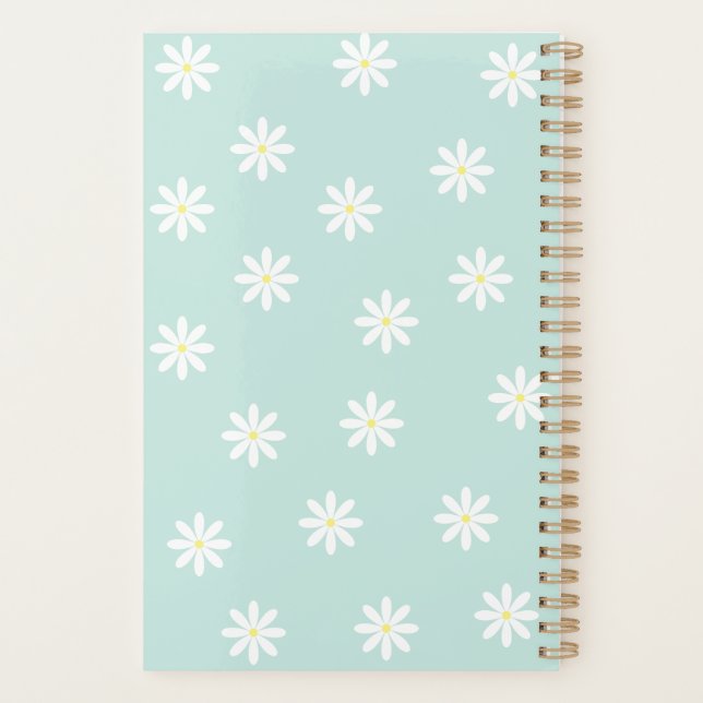 Daisy Bloom Planer – Softblaue Blumeneinband (Rückseite)