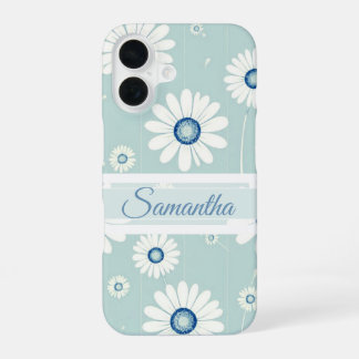 Daisy Blooms: Minimalistisches Blumenmuster iPhone 16 Hülle