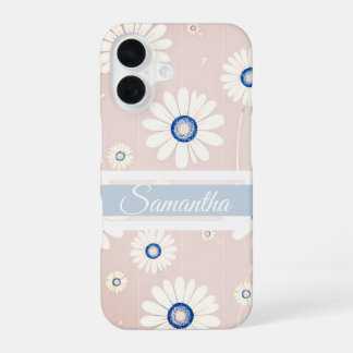 Daisy Blooms: Minimalistisches Blumenmuster iPhone 16 Hülle