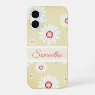 Daisy Blooms: Minimalistisches Blumenmuster iPhone 16 Hülle