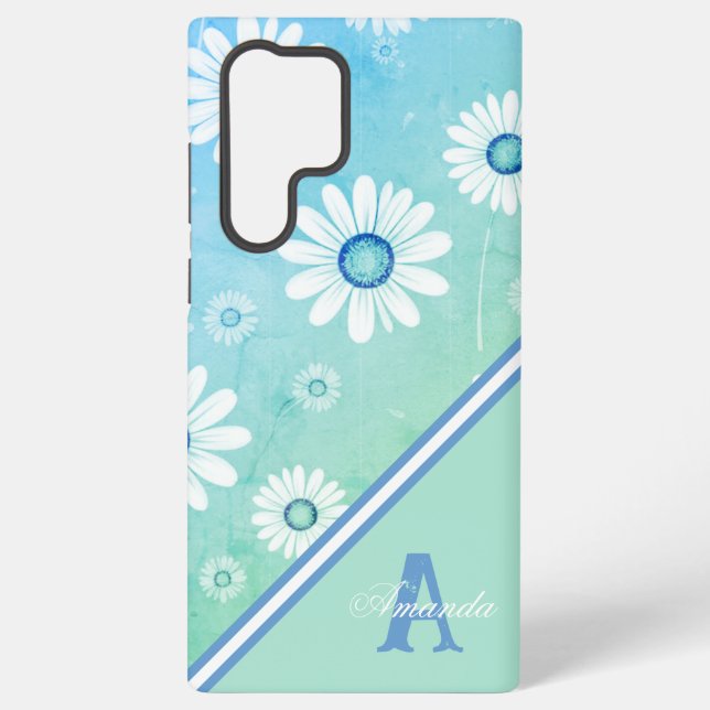 Daisy Blooms: Minimalistisches Blumenmuster Samsung Galaxy Hülle (Rückseite)