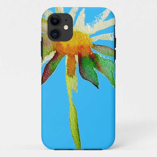 Daisy Blue Modern Art Blume Case-Mate iPhone Hülle (Rückseite)