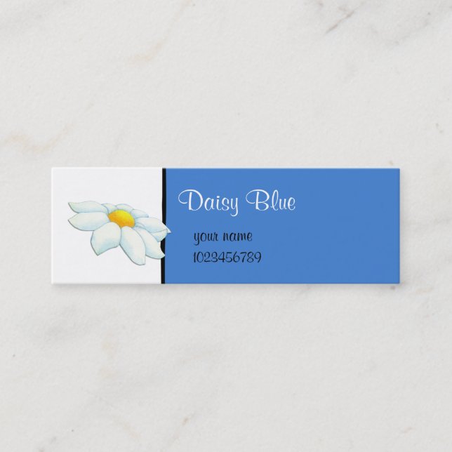Daisy Blue Small Business Card Mini Visitenkarte (Vorderseite)