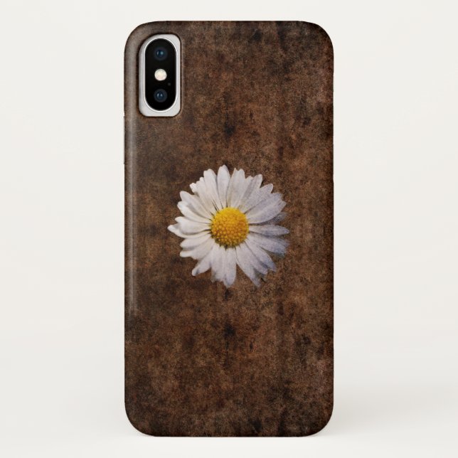 Daisy-Blume auf braunem Hintergrund Case-Mate iPhone Hülle (Rückseite)