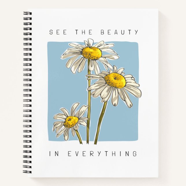 Daisy Blume Beauty Slogan Notizbuch (Vorderseite)