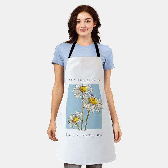 Daisy Blume Beauty Slogan Schürze (Getragen)