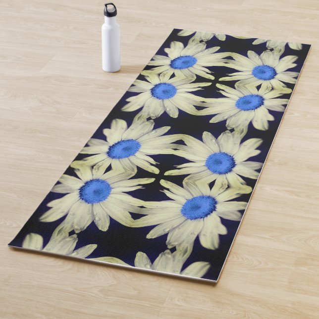 Daisy Blume Blue Center Raindrops Abstrakt Yogamatte (Beispiel)