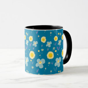 Daisy Blume Blue Cream Yellow Lila Kingfisher Tasse