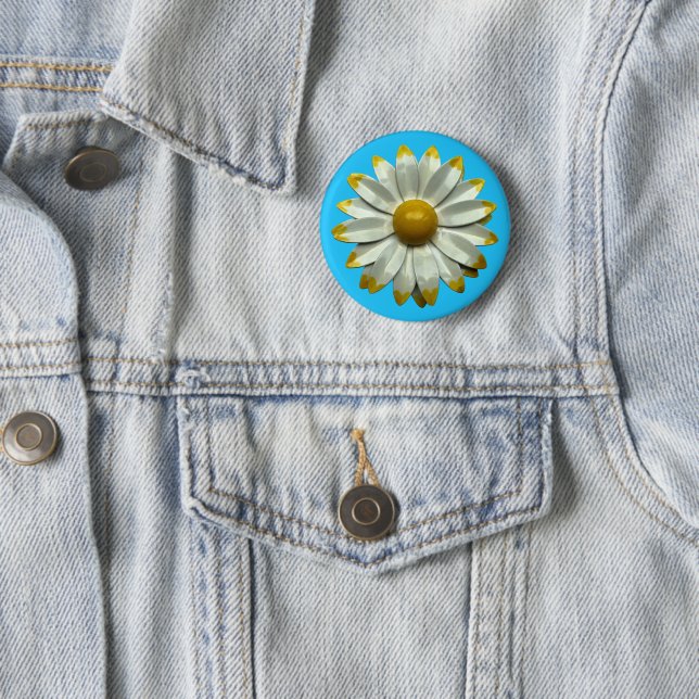 Daisy Blume - Blumenfrühling Sommer Moderne Dekora Button (Beispiel)