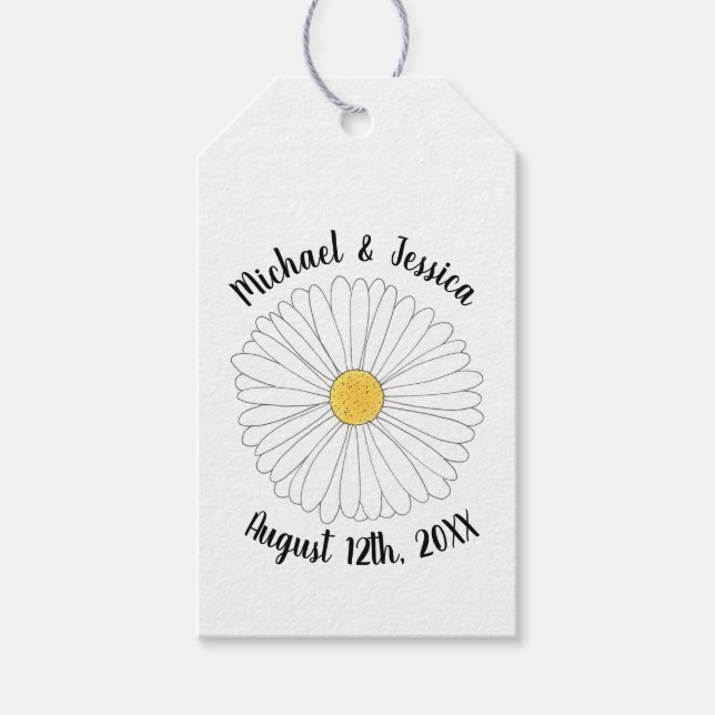 Daisy Blume Blumengarten Brautparty Hochzeit Geschenkanhänger (Vorderseite)