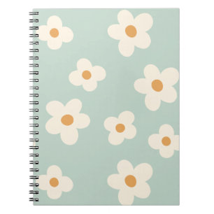 Daisy Blume Blumengrün Muster Pastellfarben Notizblock