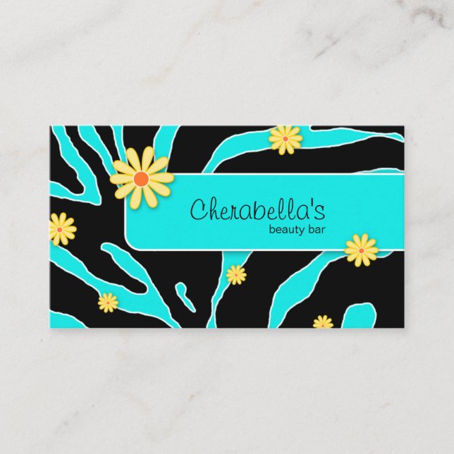 Daisy Blume Business Card Zebra Blue YB Visitenkarte (Vorderseite)