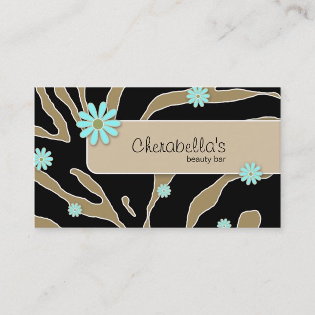 Daisy Blume Business Card Zebra Khaki BB Visitenkarte (Vorderseite)