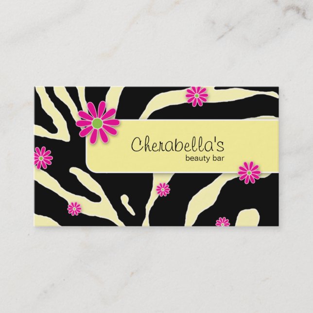 Daisy Blume Business Card Zebra Yellow PB Visitenkarte (Vorderseite)