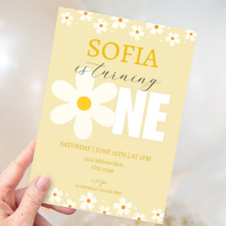 Daisy Blume Einladung zum ersten Geburtstag