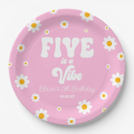 Daisy Blume Five ist eine Vibe 5. Geburtstagsparty Pappteller