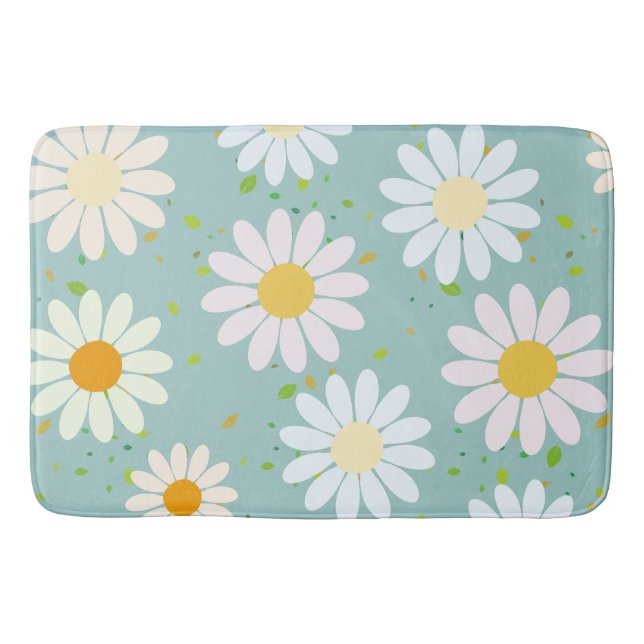 Daisy Blume Floral Pattern Girly Regenbogenpadel Badematte (Vorderseite)