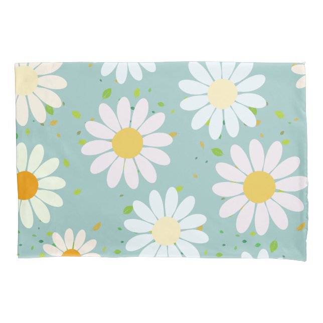 Daisy Blume Floral Pattern Girly Regenbogenpadel Kissenbezug (Vorderseite)