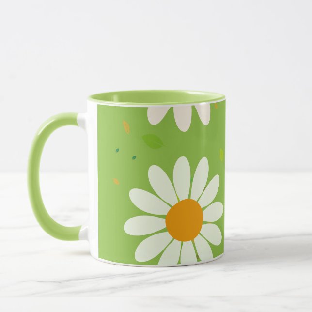 Daisy Blume Floral Pattern Girly Regenbogenpadel Tasse (Links)