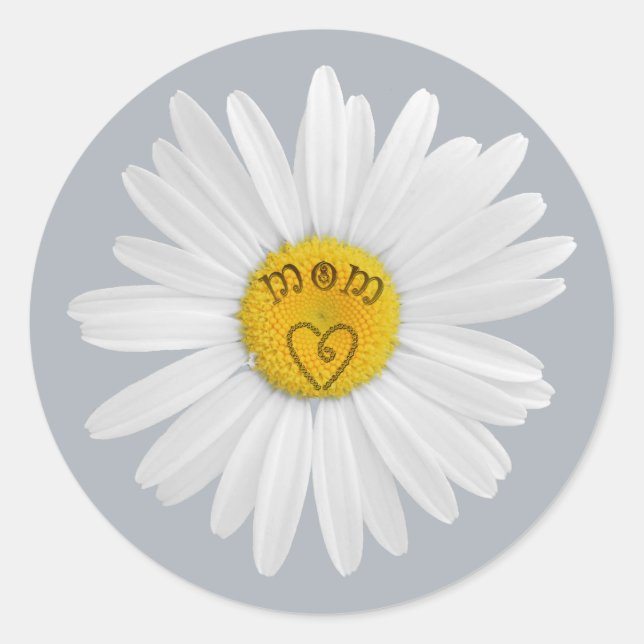Daisy Blume für Mama Art Customizing Background Runder Aufkleber (Vorderseite)