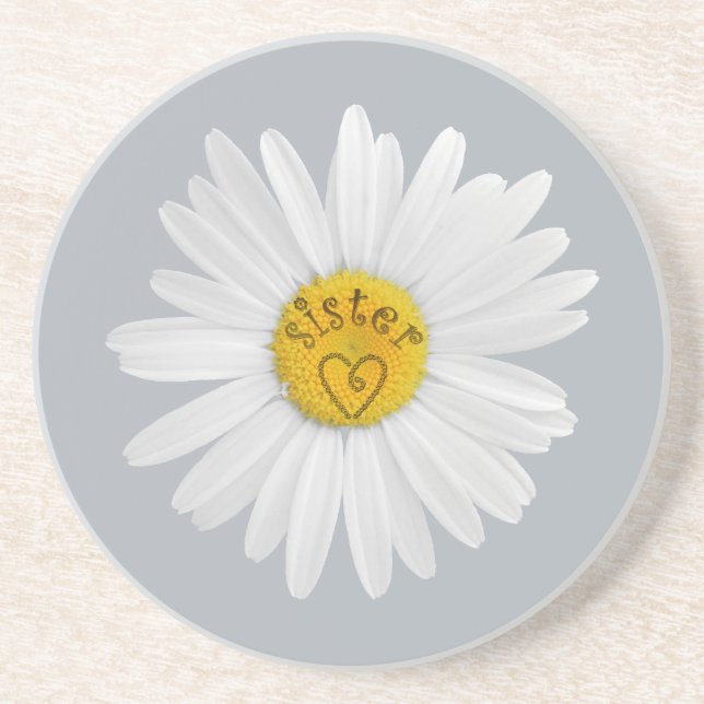 Daisy Blume für Sister Art Customizing Background Sandstein Untersetzer (Vorne)
