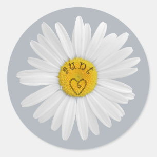 Daisy Blume für Tante Art individueller Hintergrun Runder Aufkleber