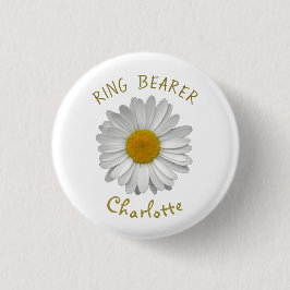 Daisy Blume Gold Name Ring Bearer Button