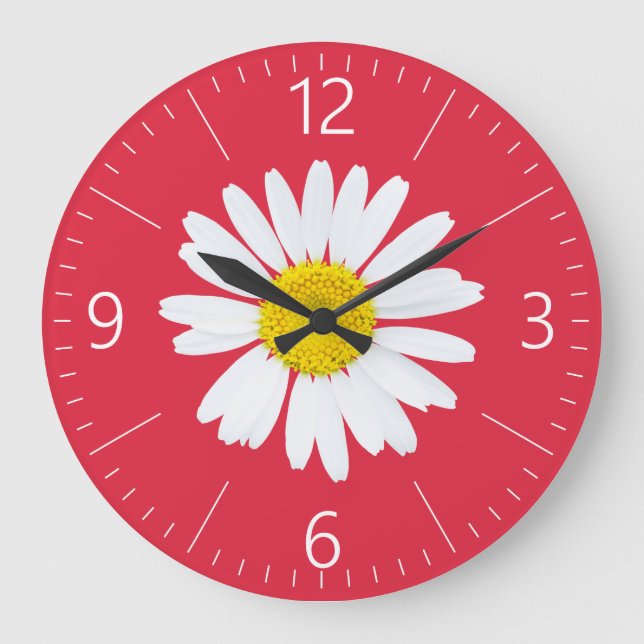 Daisy Blume Große Wanduhr (Vorderseite)