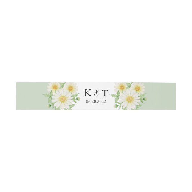 Daisy Blume Hochzeit Einladung Bauchband Einladungsbanderole (Flach)