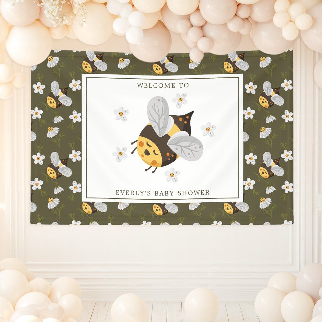 Daisy Blume Hummel Bee Green Baby Dusche Banner (Von Creator hochgeladen)