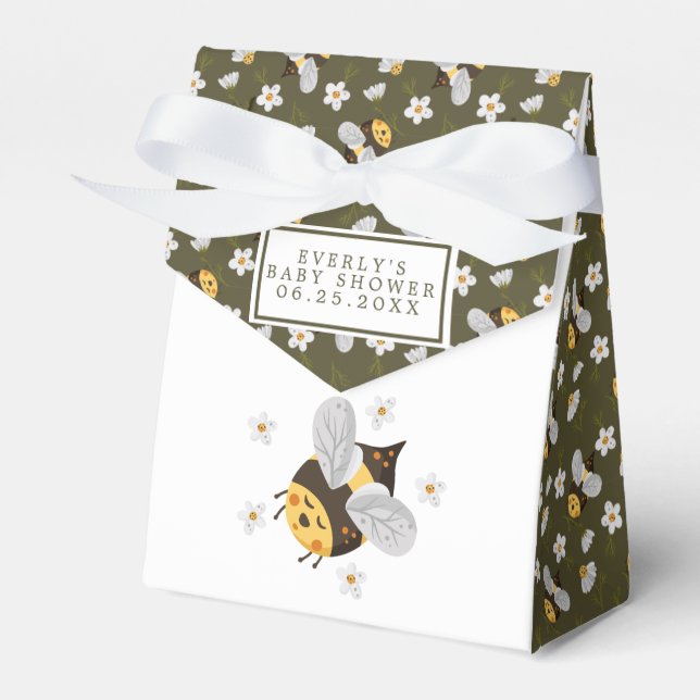 Daisy Blume Hummel Bee Green Baby Dusche Geschenkschachtel (Vorderseite)
