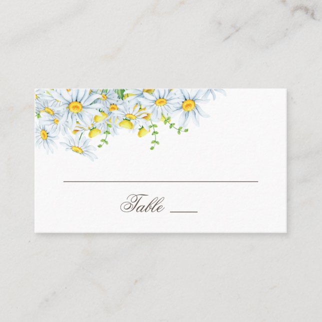 Daisy. Blume in Ländern. Hochzeit mit Blumen Platzkarte (Vorderseite)