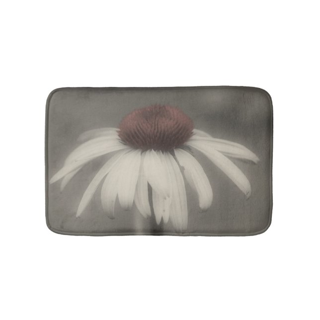 Daisy Blume in Schwarz und Weiß Badematte (Vorderseite)