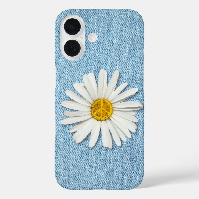 Daisy Blume Inner Peace Symbol Zeichen bleich Deni iPhone 16 Hülle (Rückseite)