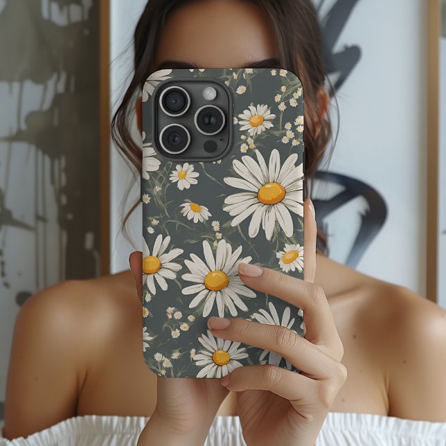 Daisy Blume iPhone 14, 15 Tough Case, botanisch Case-Mate iPhone 14 Pro Hülle (Daisy Flowers Phone Case for her, mom, grandma, girls Birthday or Graduation Gift)