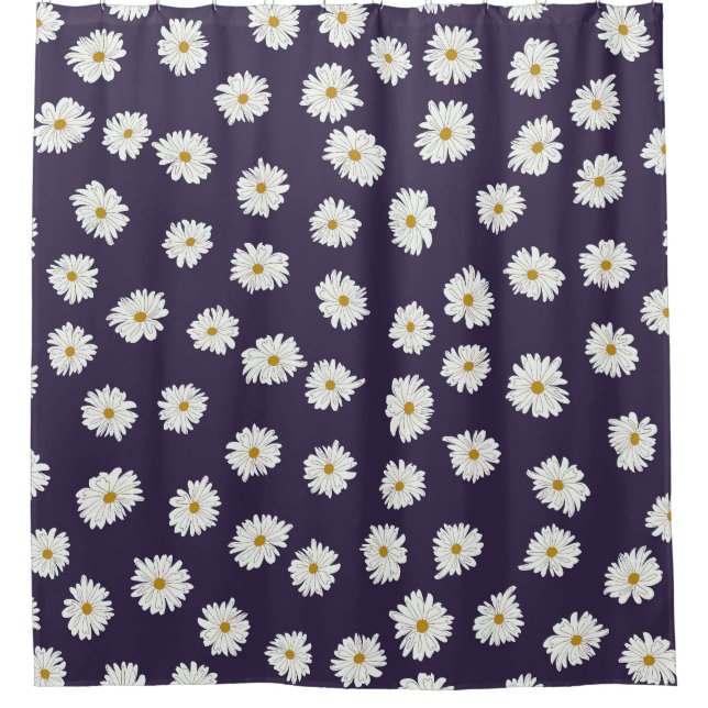 Daisy Blume: kleines, nahtloses Muster. Duschvorhang (Vorderseite)