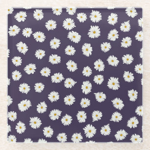 Daisy Blume: kleines, nahtloses Muster. Glasuntersetzer